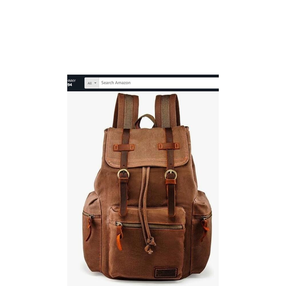 GEARONIC Vintage Canvas Backpack 15” Laptop Travel Hiking Rucksack New